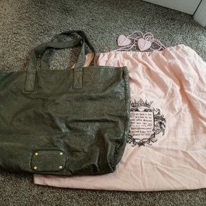 Vintage Juicy Couture Large Leather Carryall Shopping Tote
